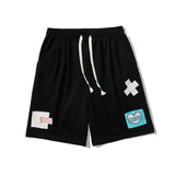 Patchwork Logo Embroidery Casual Shorts