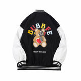 Bear Patchwork Baseball Jacket