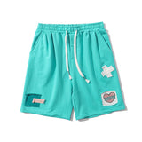 Patchwork Logo Embroidery Casual Shorts