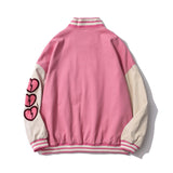 Letter Patchwork Baseball Jacket