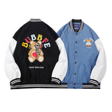 Bear Patchwork Baseball Jacket