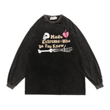 Letter Skeleton Print Sweatshirt