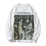 Fuzzy Pattern Letter Graphic Sweatshirt