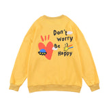 Cute Cartoon Letter Print Sweatshirt